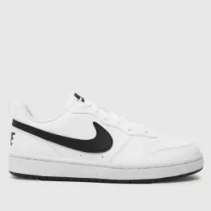 Nike white & Black court borough low recraft Youth Trainers