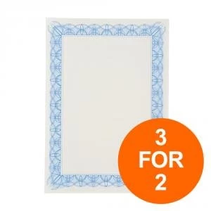 Certificate Papers with Foil Seals 90gsm A4 Blue Reflex 30 Sheets 3