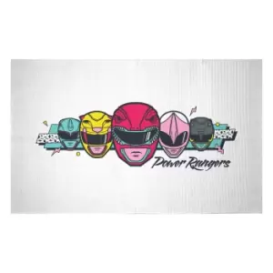 Power Rangers Retro Helmets Woven Rug - Small