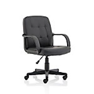 Executive Chair Hugo Black PU Leather With Fixed Arms