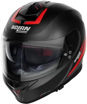 Nolan N80-8 Staple N-Com Helmet, black-red Size M black-red, Size M