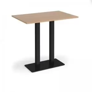 Eros rectangular poseur table with flat Black rectangular base and