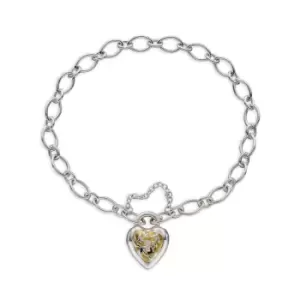 Tempest Meadow Silver & Gold Plated Heart Lock Bracelet