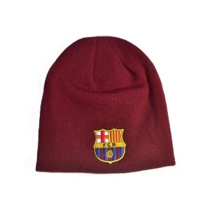 FC Barcelona Knitted Beanie Hat Burgundy