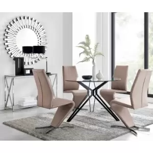 Furniture Box Cascina Dining Table and 4 Cappuccino Willow Chairs