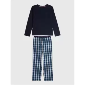 Tommy Hilfiger Ls Woven Set Print - Blue