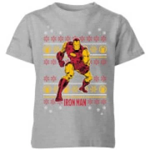 Marvel Iron Man Kids Christmas T-Shirt - Grey - 11-12 Years