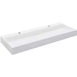 Wash Basin 120x46x11cm Mineral Cast/Marble Cast White Vidaxl White