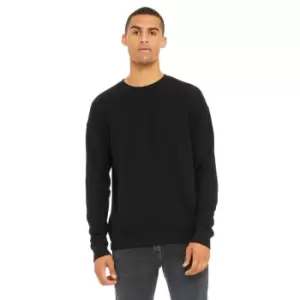 Bella + Canvas Unisex Adult Fleece Drop Shoulder Sweatshirt (L) (Black)