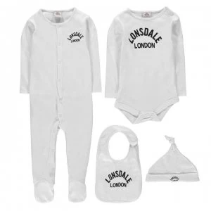 Lonsdale 4 Piece Romper Set Baby Boys - Black/White