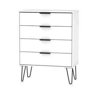 Manhattan Matt white 4 Drawer Chest (H)910mm (W)765mm (D)395mm