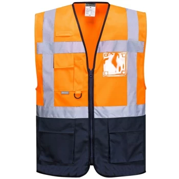 C476ONRXL - sz XL Warsaw Executive Vest - Orange/Navy - Portwest