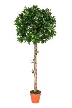 Green 4ft Ficus Topiary Artificial Tree with Pot 125 cm