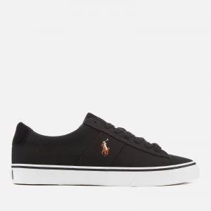 Polo Ralph Lauren Mens Sayer Canvas Low Top Trainers - Black - UK 8 - Black