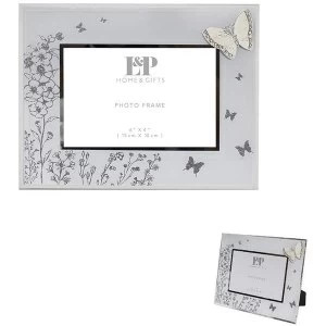 Mirror White Glass Butterfly Frame 4X6 By Lesser & Pavey