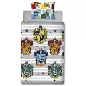 Harry Potter Crest Duvet Cover Set (Single) (Multicoloured) - Multicoloured