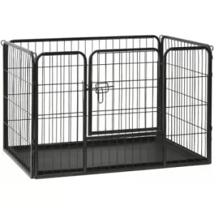 Puppy Playpen Steel 91.5x59x61cm Vidaxl Black