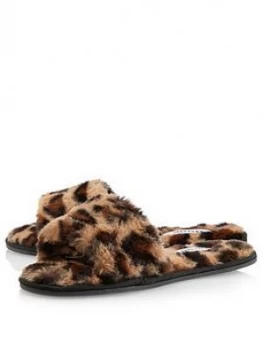 Dune London Snuggled Slippers - Leopard, Leopard, Size 36, Women