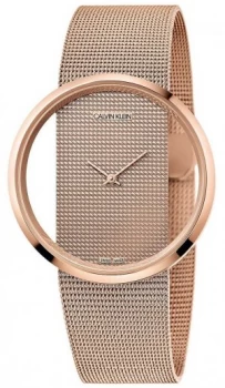 Calvin Klein Glam Rose Gold PVD Plated Mesh Bracelet Watch