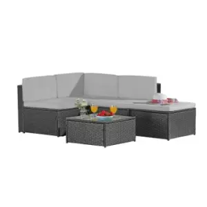 Garden Gear Milan Rattan Lounge Sofa Set - Grey