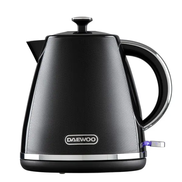 Daewoo Stirling Pyramid Kettle Cordless 1.7 Litre 3KW Rapid Boil Black Black