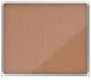 Nobo Premium Plus Cork Lockable Notice Board 15xA4