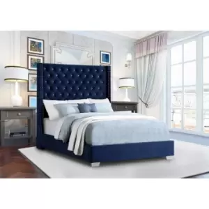 Envisage Trade - Nivana Upholstered Beds - Plush Velvet, Small Double Size Frame, Blue - Blue