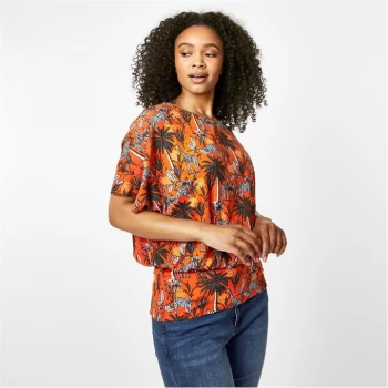 Biba Crane Jersey Top - Safari Print