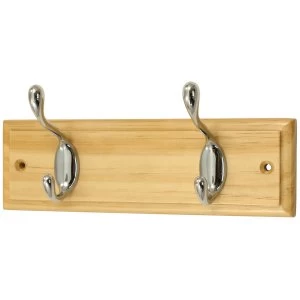 Robert Dyas Headbourne 2-Hook Heavy Duty Coat Hooks - Chrome