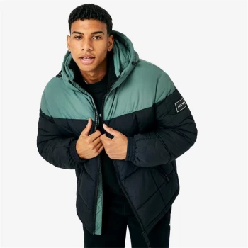 Jack Wills Eco Colour Block Puffer Jacket - Black