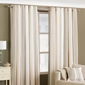 Riva Home Broadway Modern Stripe Ringtop Eyelet Curtains (Pair) Polycotton Coffee (117X137Cm)