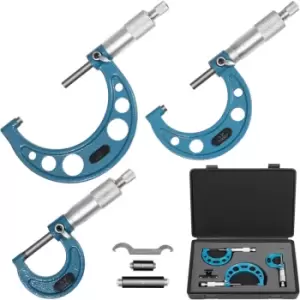 VEVOR Outside Micrometer Set, 0-3" Machinist Micrometer, 0.0001" Graduation Micrometer Set, 3 Pcs Machinist Tool Set, Alloy Precision Micrometer,