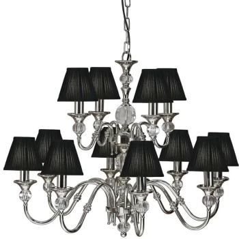 Interiors Polina Nickel - 12 Light Multi Arm Chandelier Polished Nickel Plate Finish, E14