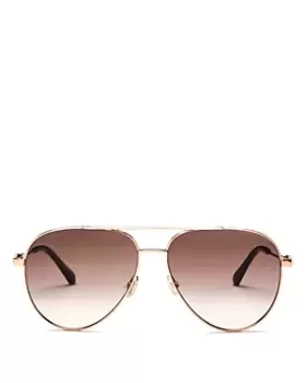 Jimmy Choo Unisex Brow Bar Aviator Sunglasses, 60mm