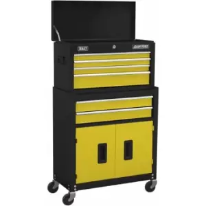 Topchest & Rollcab Combination 6 Drawer with Ball-bearing Slides -Yellow