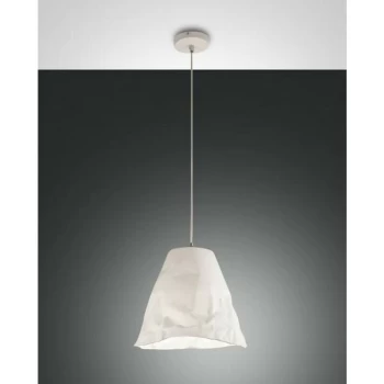 Fabas Luce Lighting - Fabas Luce Crumple Dome Pendant Ceiling Lights White Glass, E27