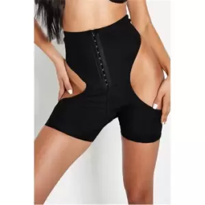 I Saw It First Black Corset Shapewear Booty Lift Shorts - Black