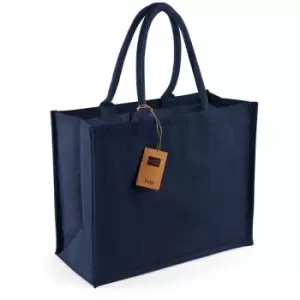 Westford Mill Classic Jute Shopper Bag (21 Litres) (One Size) (Navy/Navy) - Navy/Navy