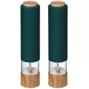 Set of 2 Electronic Salt & Pepper Mills Teal (Green)