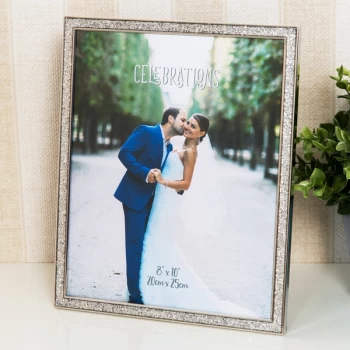 8" x 10" - Celebrations Silver Glitter Epoxy Photo Frame