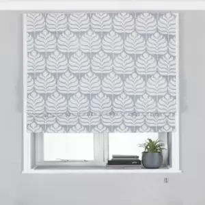 Paoletti Horto Embroidered Blackout Roman Blind Polyester Blue (122X137Cm)