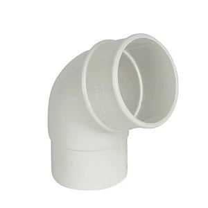 FloPlast RB2W Round Line Downpipe Offset Bend - White 112.5 Deg x 68mm