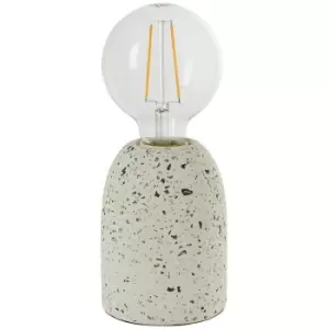 Modern Terrazzo Mini Table Lamp White Speckled Marble Bedside Bulb Holder Light