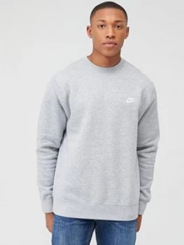 Nike Sportswear Club Fleece Crew Neck Sweat - Dark Grey, Size 2XL, Men