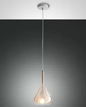 Lila Dome Pendant Ceiling Lights Amber Glass, E27