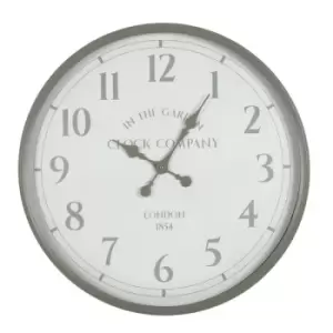 Grey Garden Clock with glass