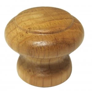 Wickes Varnished Door Knob - Oak 33mm Pack of 4