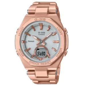 Casio G-Shock Baby G Quartz Silver Dial Rose Gold PVD Bracelet Resin Ladies Watch MSG-B100DG-4AER