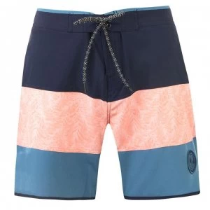 Gul Mens Retro Board Shorts - Navy/Peach/Stee