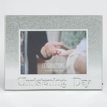 5" x 3.5" Silver Glass Frame - Christening Day